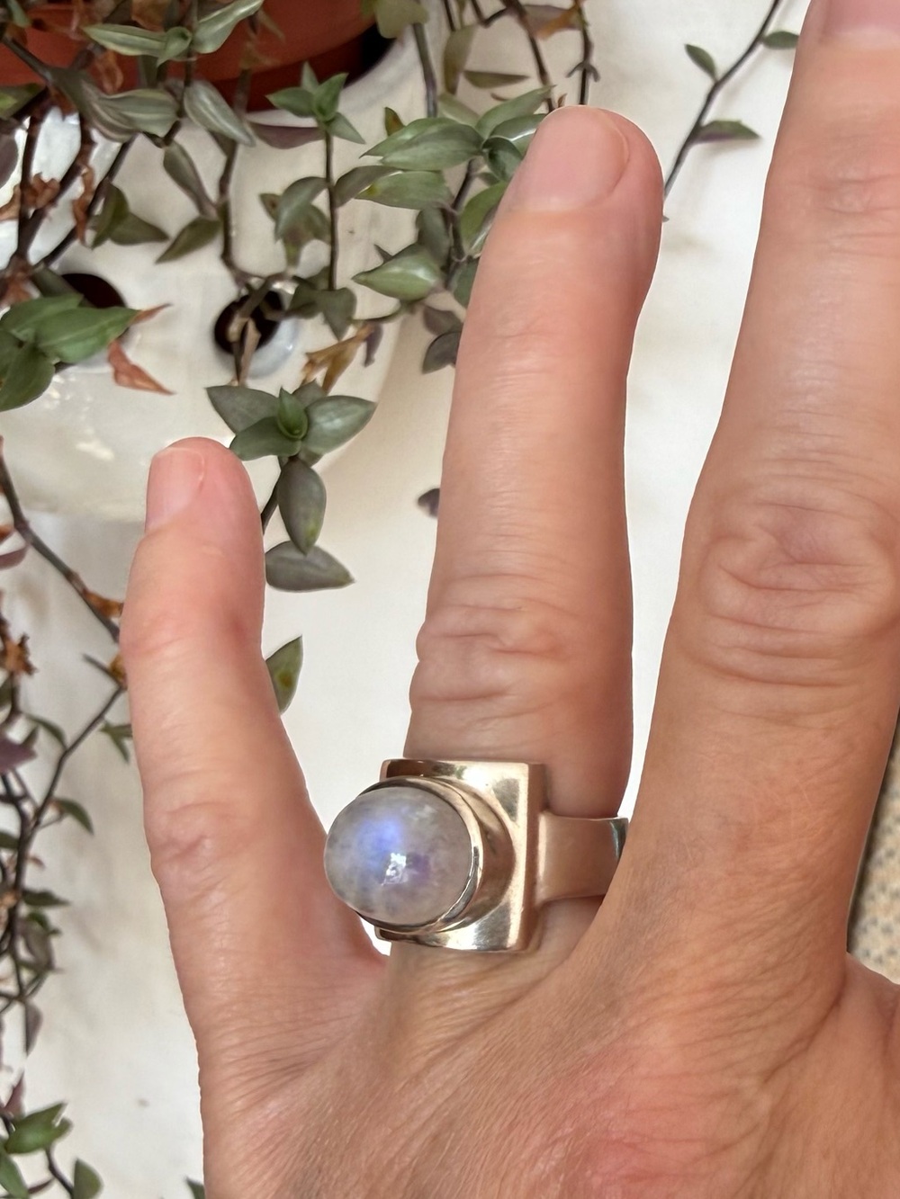 Sundance Moonstone and Silver Ring, US 6